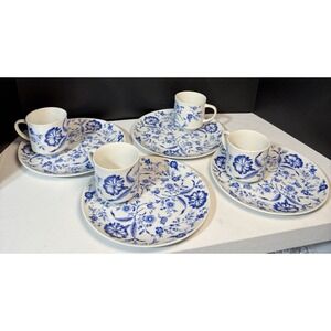 RARE Vintage  8pc Set Taste Seller Sigma Wildflower Blue Luncheon Set Mint!